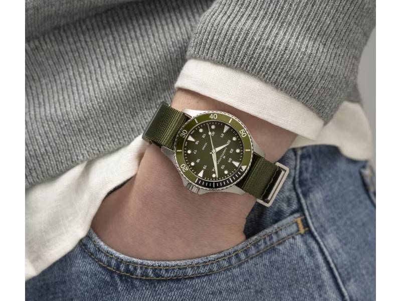 OROLOGIO UOMO QUARZO ACCIAIO/NATO KHAKI SCUBA HAMILTON H82241961